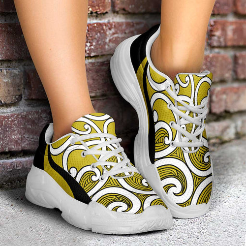 Lime Green Maori Koru New Zealand Chunky Sneakers