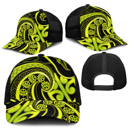 Lime Green New Zealand Mangopare Baseball Net Cap Aotearoa Maori Koru Style - Aussie Hoodie