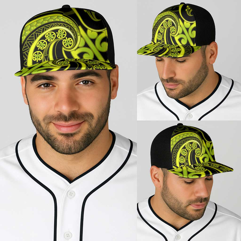 Lime Green New Zealand Mangopare Baseball Net Cap Aotearoa Maori Koru Style - Aussie Hoodie