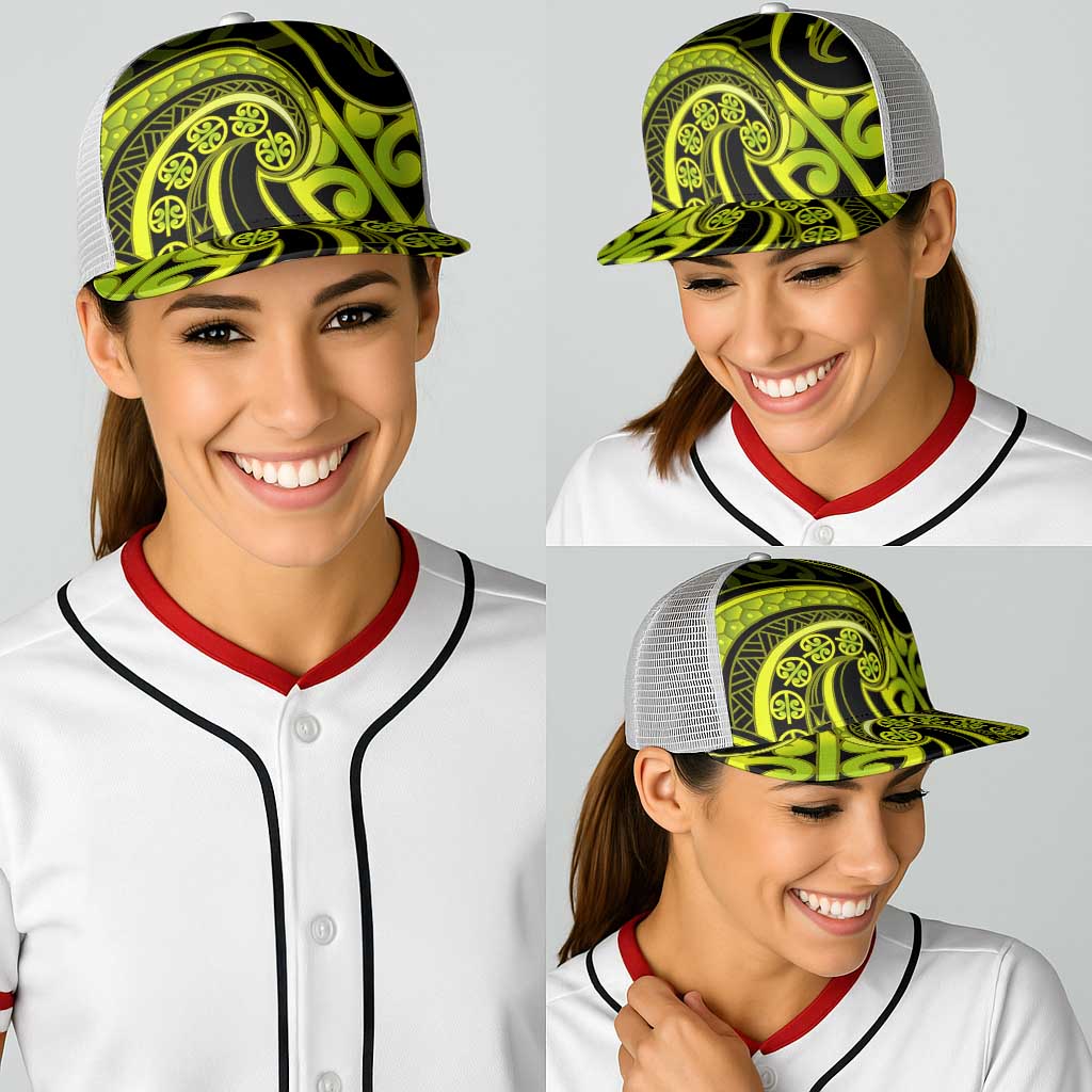 Lime Green New Zealand Mangopare Baseball Net Cap Aotearoa Maori Koru Style - Aussie Hoodie