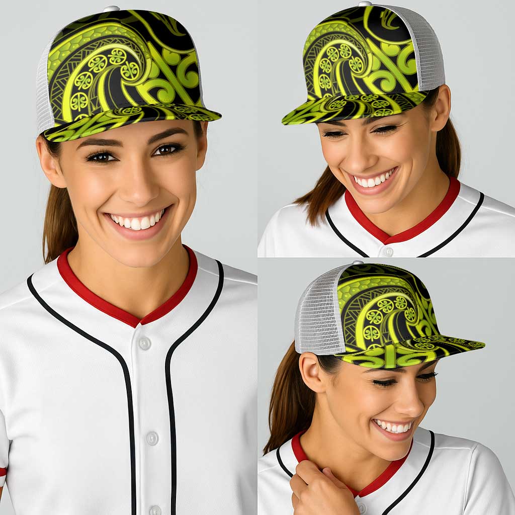 Lime Green New Zealand Mangopare Baseball Net Cap Aotearoa Maori Koru Style - Aussie Hoodie