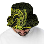 Lime Green New Zealand Mangopare Bucket Hat Aotearoa Maori Koru Style LT14