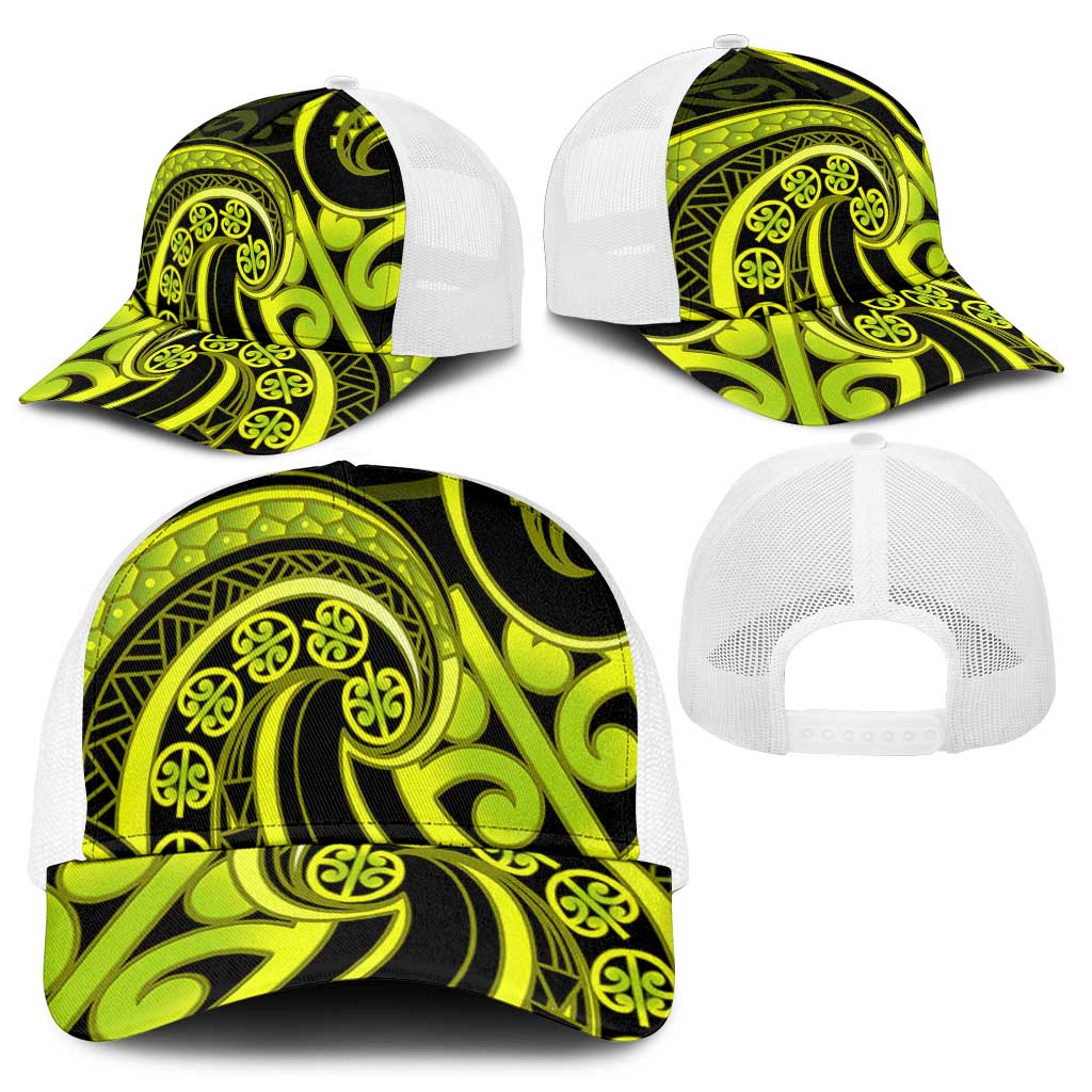 Lime Green New Zealand Mangopare Mesh Trucker Cap Aotearoa Maori Koru Style - Aussie Hoodie