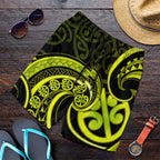 Lime Green New Zealand Mangopare Shorts for Men Aotearoa Maori Koru Style