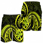 Lime Green New Zealand Mangopare Shorts for Men Aotearoa Maori Koru Style