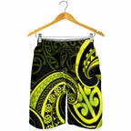 Lime Green New Zealand Mangopare Shorts for Men Aotearoa Maori Koru Style