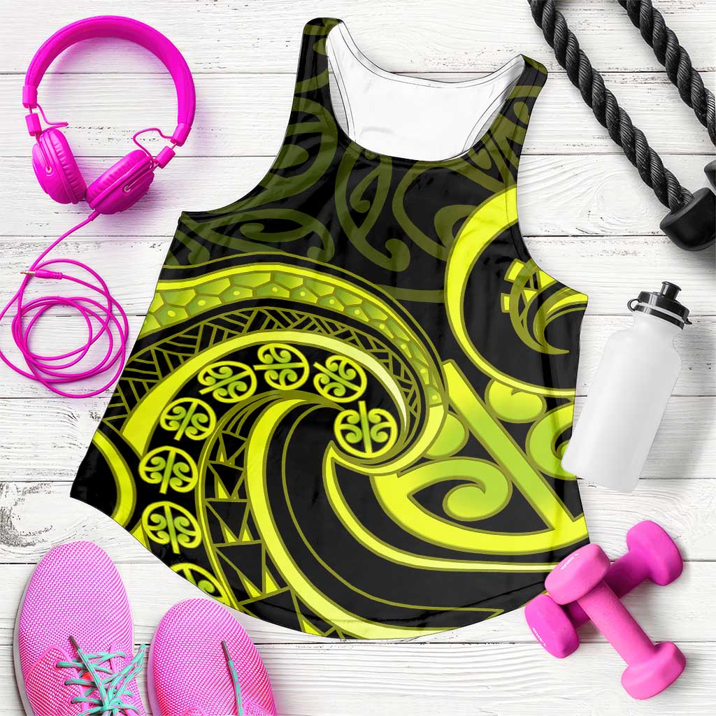 Lime Green New Zealand Mangopare Women Racerback Tank Aotearoa Maori Koru Style