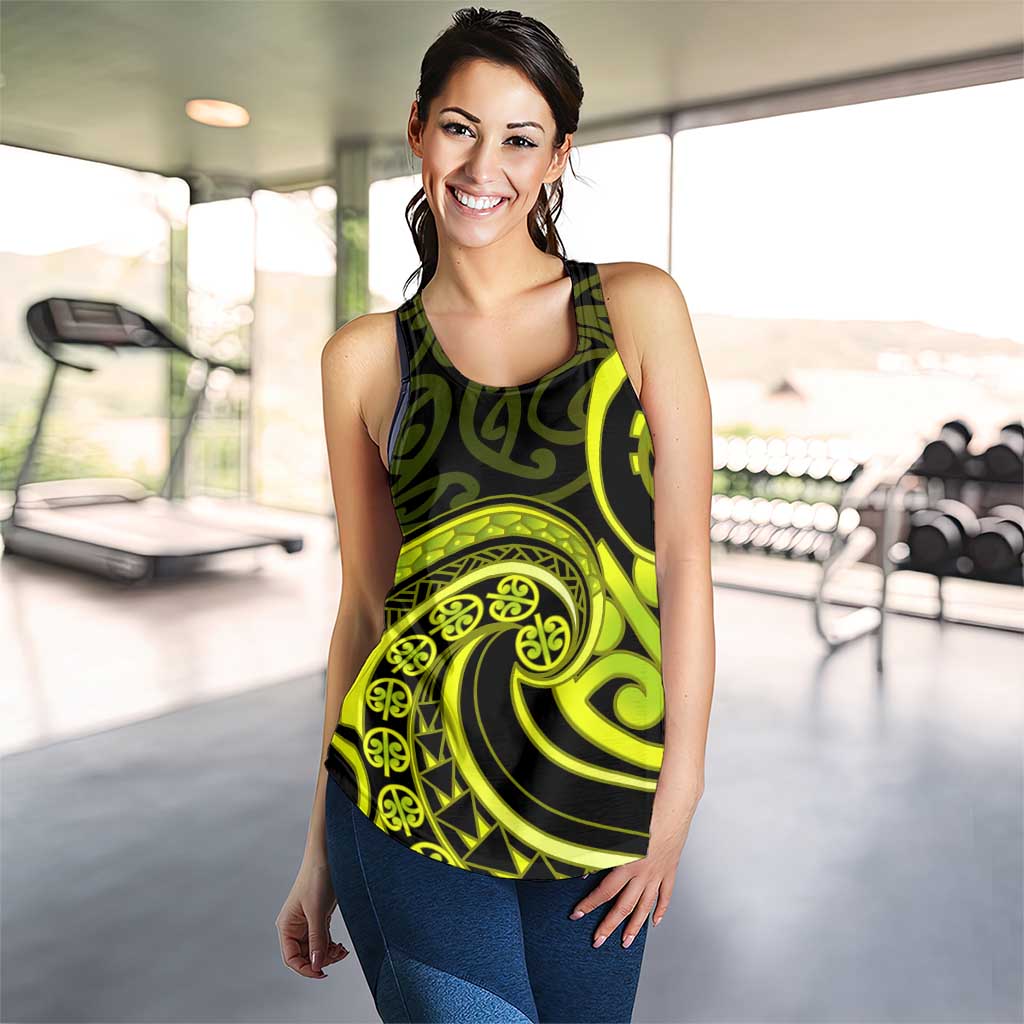 Lime Green New Zealand Mangopare Women Racerback Tank Aotearoa Maori Koru Style