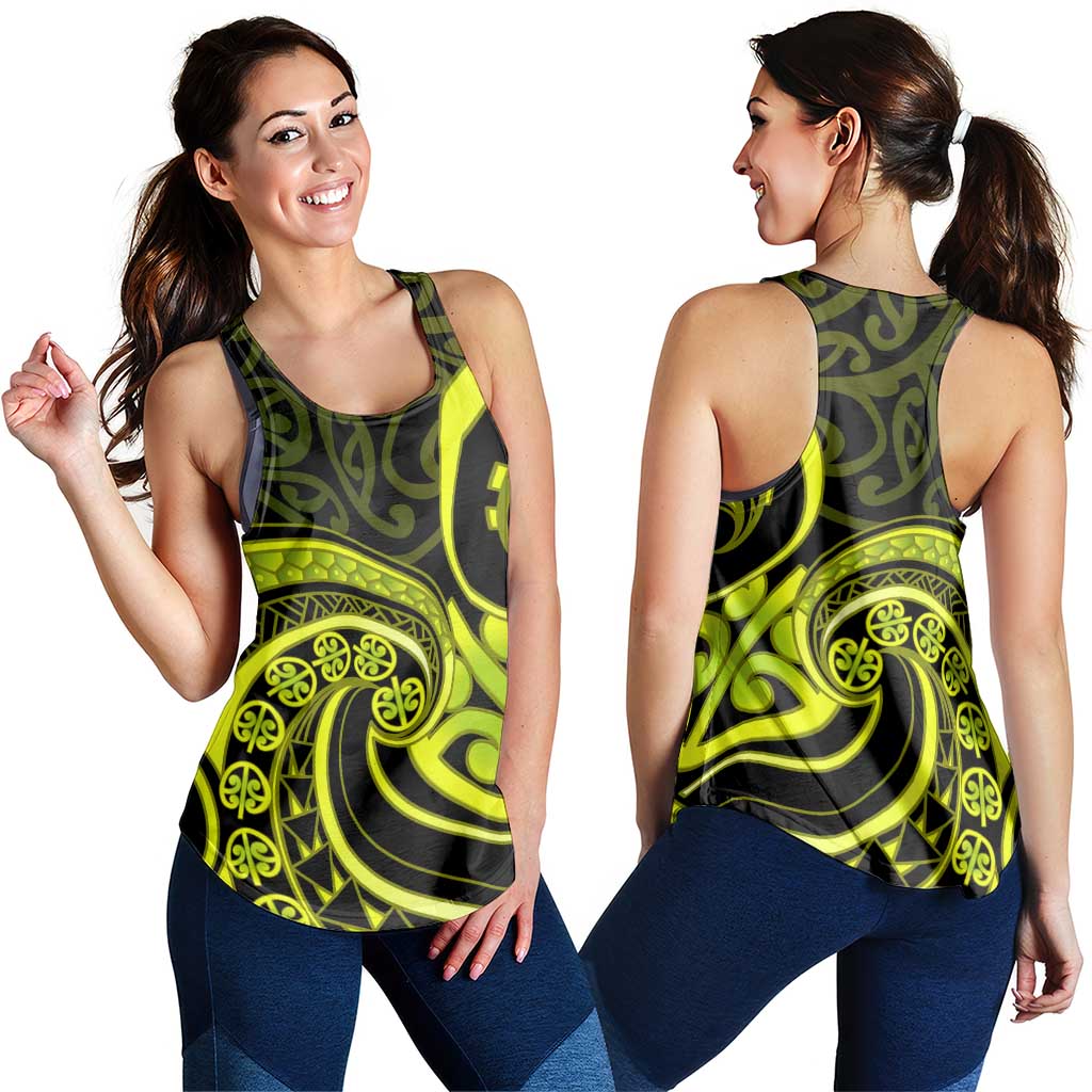 Lime Green New Zealand Mangopare Women Racerback Tank Aotearoa Maori Koru Style