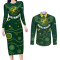 Australia 2024 Rugby Couples Matching Long Sleeve Bodycon Dress and Long Sleeve Button Shirt Go Wallabies