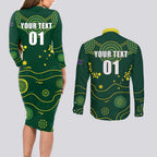 Australia 2024 Rugby Couples Matching Long Sleeve Bodycon Dress and Long Sleeve Button Shirt Go Wallabies