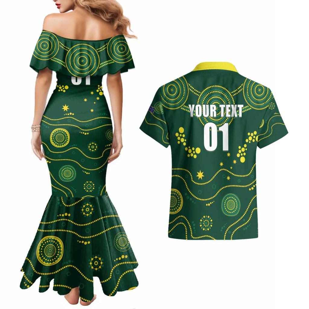 Australia 2024 Rugby Couples Matching Mermaid Dress and Hawaiian Shirt Go Wallabies