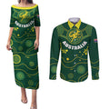 Australia 2024 Rugby Couples Matching Puletasi and Long Sleeve Button Shirt Go Wallabies