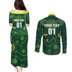 Australia 2024 Rugby Couples Matching Puletasi and Long Sleeve Button Shirt Go Wallabies
