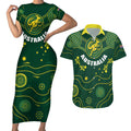 Australia 2024 Rugby Couples Matching Short Sleeve Bodycon Dress and Hawaiian Shirt Go Wallabies