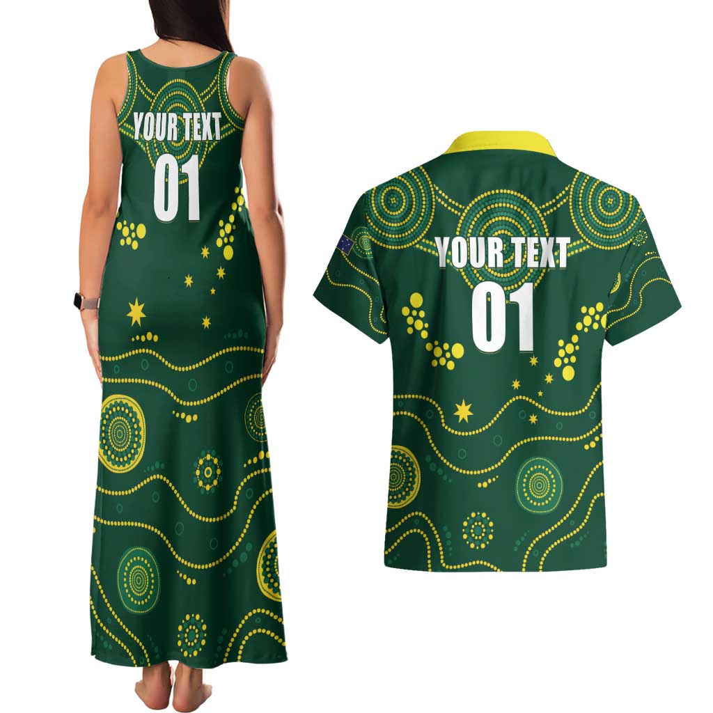 Australia 2024 Rugby Couples Matching Tank Maxi Dress and Hawaiian Shirt Go Wallabies