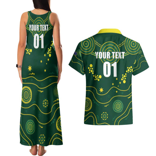 Australia 2024 Rugby Couples Matching Tank Maxi Dress and Hawaiian Shirt Go Wallabies