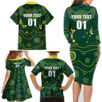 Australia 2024 Rugby Family Matching Long Sleeve Bodycon Dress and Hawaiian Shirt Go Wallabies