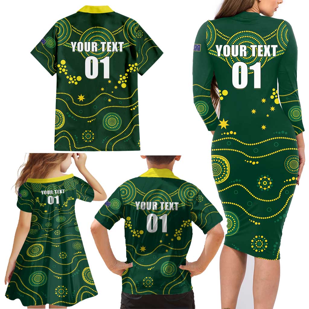 Australia 2024 Rugby Family Matching Long Sleeve Bodycon Dress and Hawaiian Shirt Go Wallabies