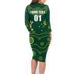 Australia 2024 Rugby Family Matching Long Sleeve Bodycon Dress and Hawaiian Shirt Go Wallabies