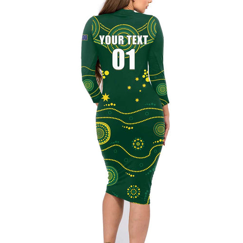 Australia 2024 Rugby Family Matching Long Sleeve Bodycon Dress and Hawaiian Shirt Go Wallabies