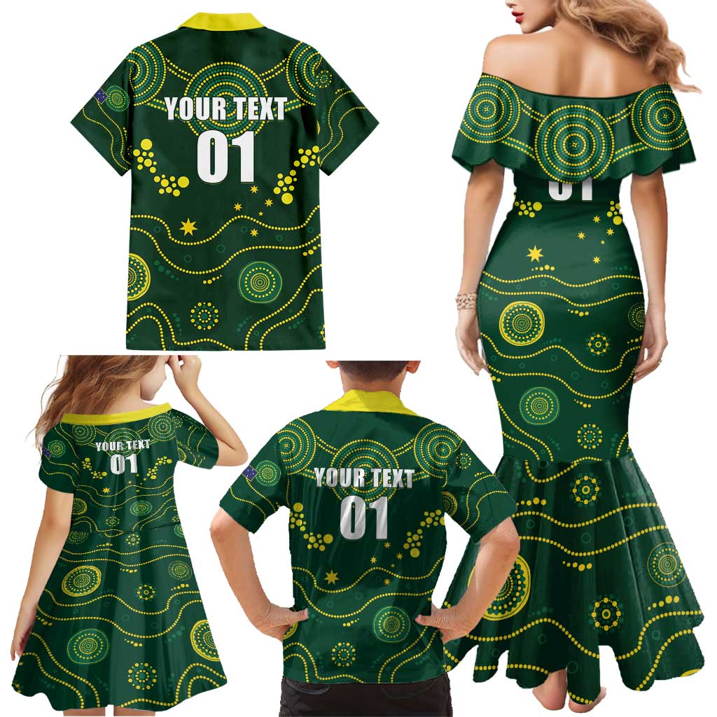 Australia 2024 Rugby Family Matching Mermaid Dress and Hawaiian Shirt Go Wallabies