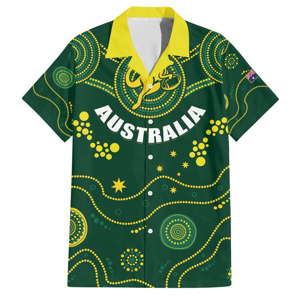 Australia 2024 Rugby Family Matching Off The Shoulder Long Sleeve Dress and Hawaiian Shirt Go Wallabies