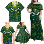 Australia 2024 Rugby Family Matching Off Shoulder Maxi Dress and Hawaiian Shirt Go Wallabies