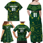 Australia 2024 Rugby Family Matching Off Shoulder Maxi Dress and Hawaiian Shirt Go Wallabies