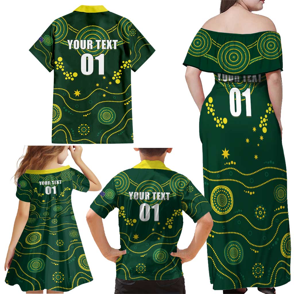 Australia 2024 Rugby Family Matching Off Shoulder Maxi Dress and Hawaiian Shirt Go Wallabies