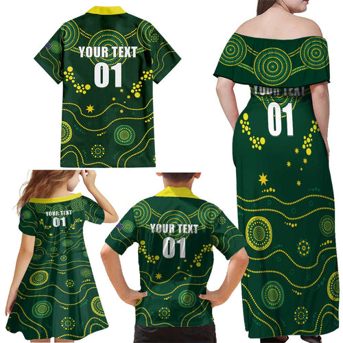 Australia 2024 Rugby Family Matching Off Shoulder Maxi Dress and Hawaiian Shirt Go Wallabies