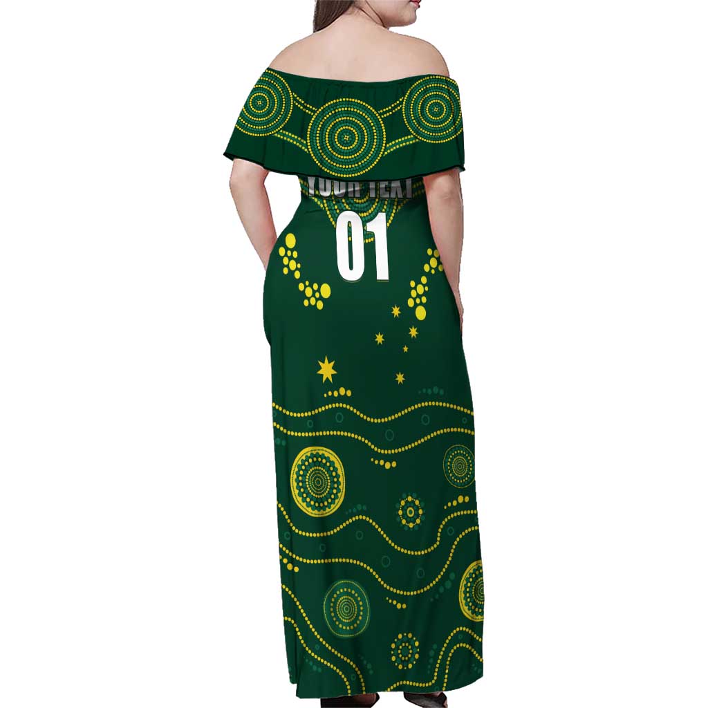 Australia 2024 Rugby Family Matching Off Shoulder Maxi Dress and Hawaiian Shirt Go Wallabies