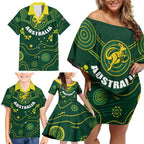 Australia 2024 Rugby Family Matching Off Shoulder Short Dress and Hawaiian Shirt Go Wallabies