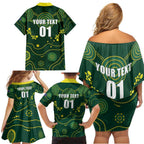 Australia 2024 Rugby Family Matching Off Shoulder Short Dress and Hawaiian Shirt Go Wallabies