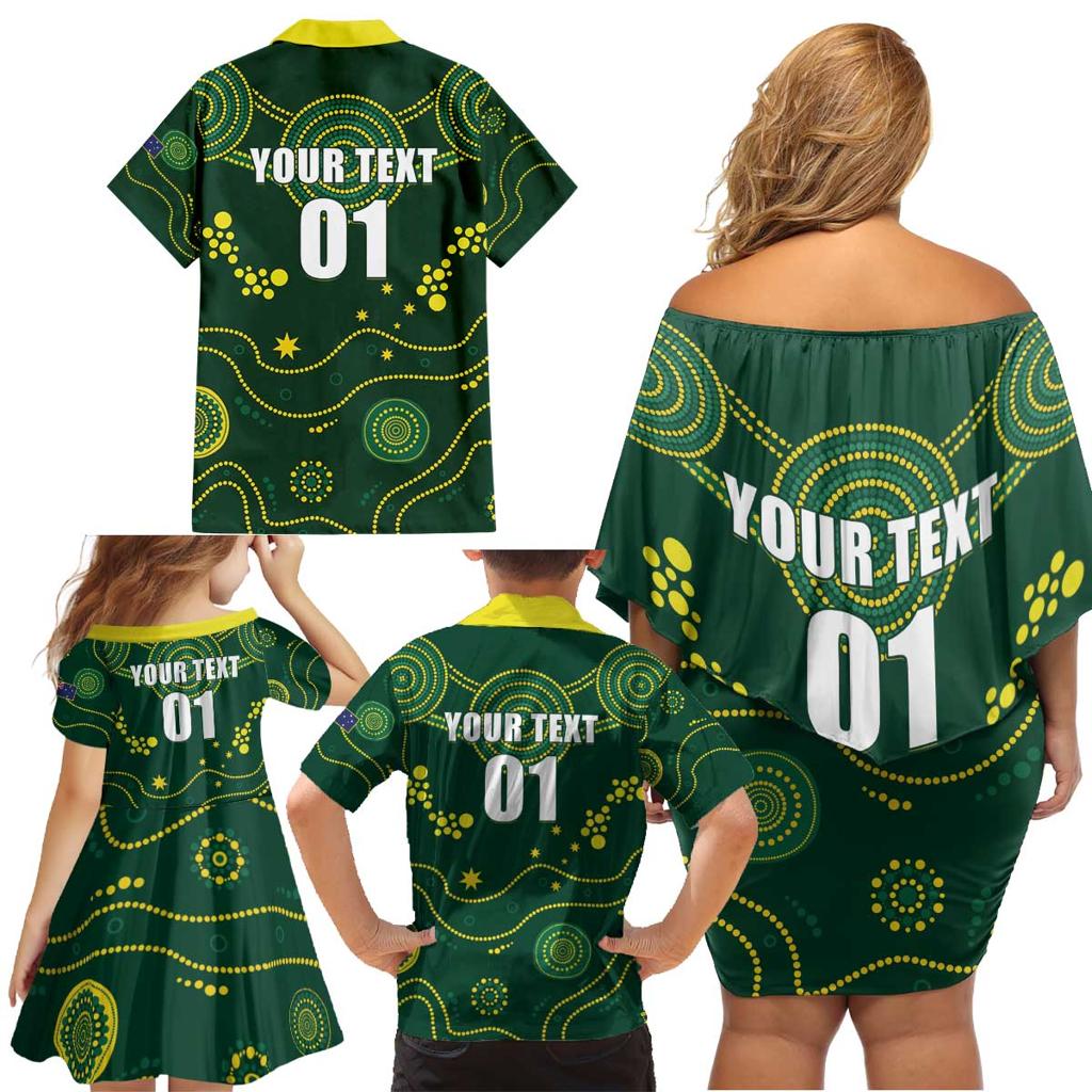 Australia 2024 Rugby Family Matching Off Shoulder Short Dress and Hawaiian Shirt Go Wallabies