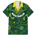 Australia 2024 Rugby Family Matching Off Shoulder Short Dress and Hawaiian Shirt Go Wallabies