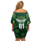 Australia 2024 Rugby Family Matching Off Shoulder Short Dress and Hawaiian Shirt Go Wallabies