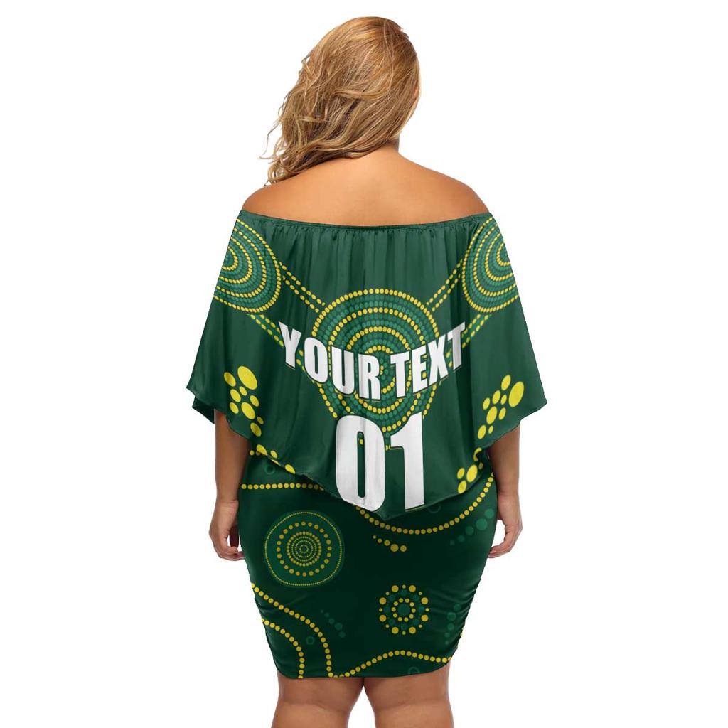 Australia 2024 Rugby Family Matching Off Shoulder Short Dress and Hawaiian Shirt Go Wallabies