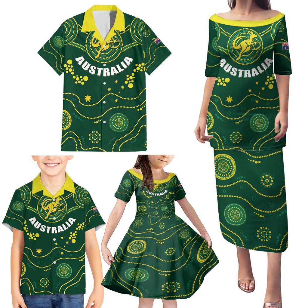 Australia 2024 Rugby Family Matching Puletasi and Hawaiian Shirt Go Wallabies