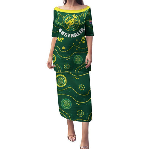 Australia 2024 Rugby Family Matching Puletasi and Hawaiian Shirt Go Wallabies