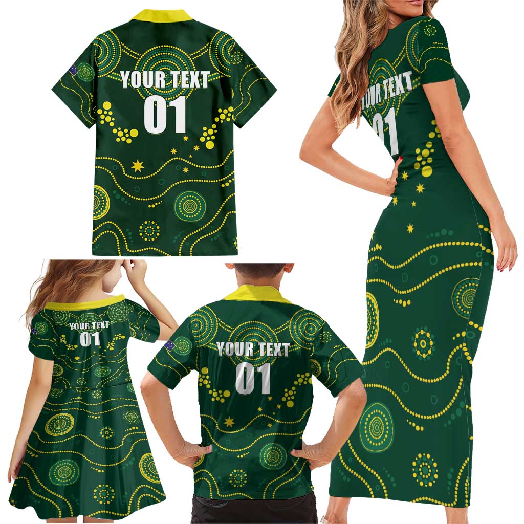Australia 2024 Rugby Family Matching Short Sleeve Bodycon Dress and Hawaiian Shirt Go Wallabies