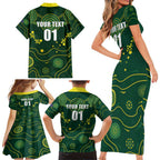 Australia 2024 Rugby Family Matching Short Sleeve Bodycon Dress and Hawaiian Shirt Go Wallabies