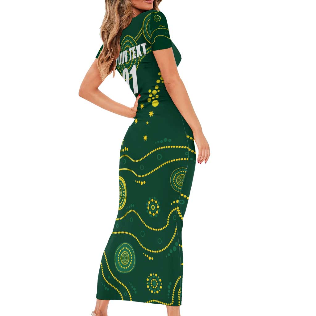 Australia 2024 Rugby Family Matching Short Sleeve Bodycon Dress and Hawaiian Shirt Go Wallabies