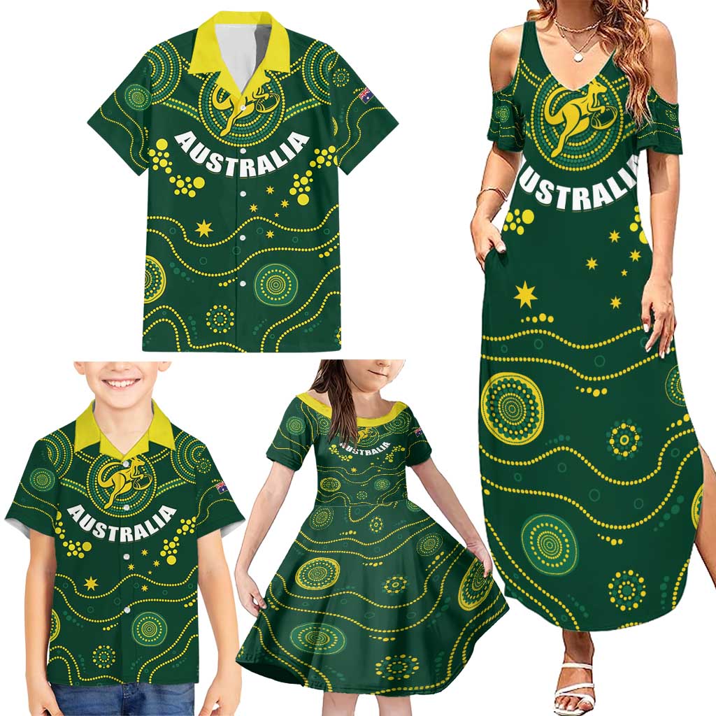 Australia 2024 Rugby Family Matching Summer Maxi Dress and Hawaiian Shirt Go Wallabies
