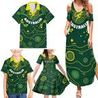 Australia 2024 Rugby Family Matching Summer Maxi Dress and Hawaiian Shirt Go Wallabies