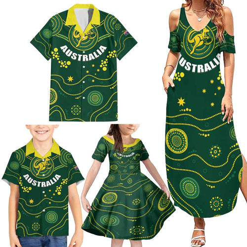 Australia 2024 Rugby Family Matching Summer Maxi Dress and Hawaiian Shirt Go Wallabies