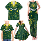 Australia 2024 Rugby Family Matching Tank Maxi Dress and Hawaiian Shirt Go Wallabies