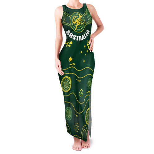 Australia 2024 Rugby Family Matching Tank Maxi Dress and Hawaiian Shirt Go Wallabies