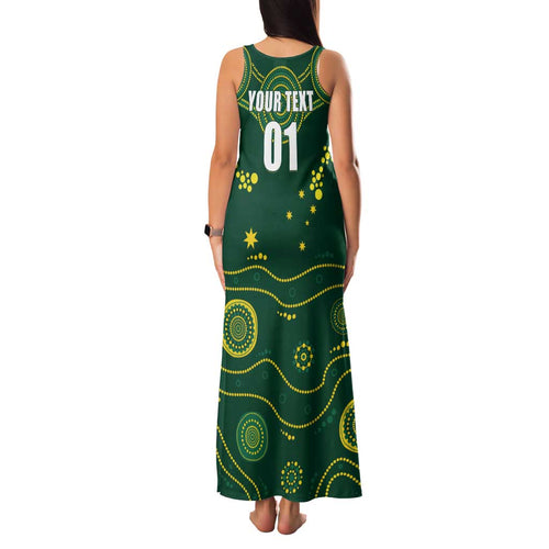 Australia 2024 Rugby Family Matching Tank Maxi Dress and Hawaiian Shirt Go Wallabies