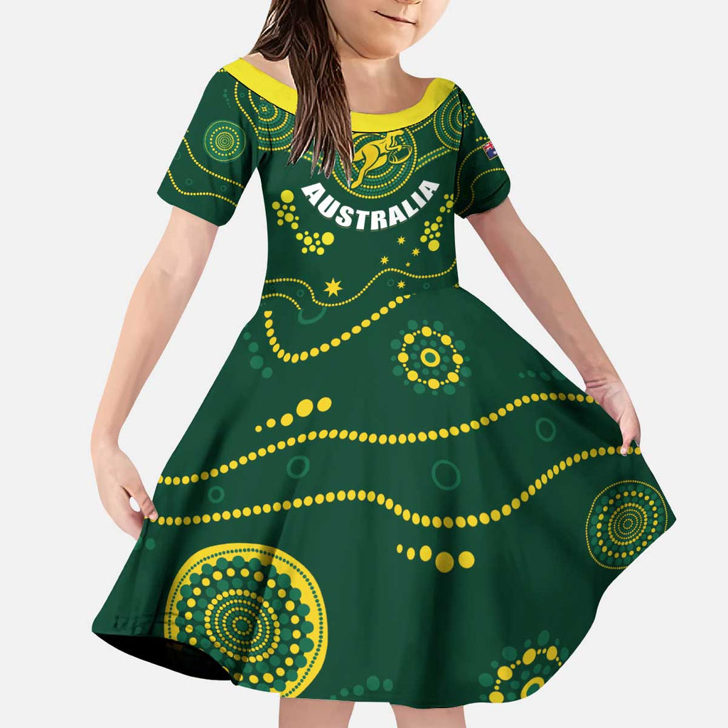 Australia 2024 Rugby Kid Short Sleeve Dress Go Wallabies